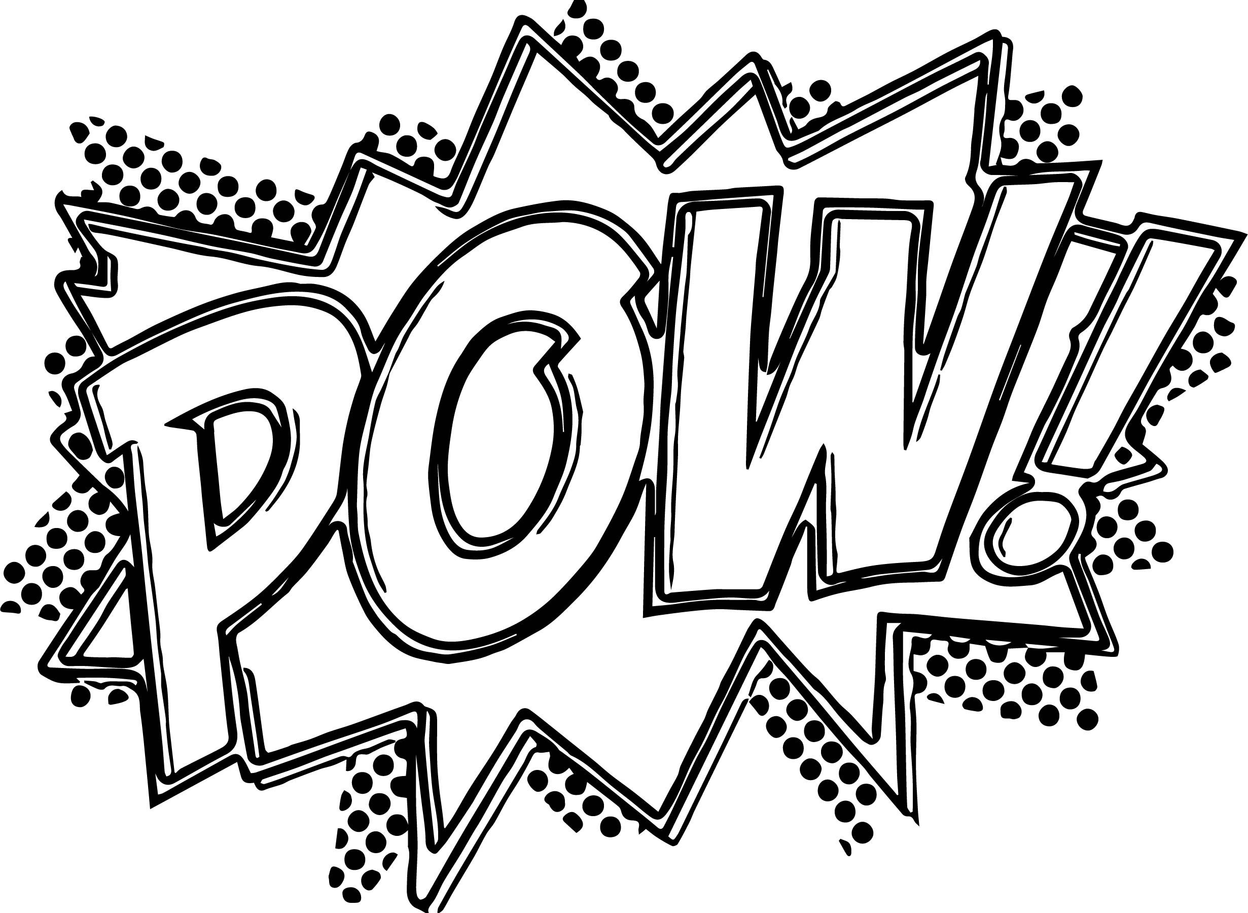 2461x1800 Batman Pow Manga Punch Text Coloring Page
