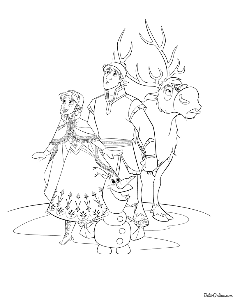 800x1024 Frozen Coloring Pages, Animated Film Characters Elsa, Anna, Print