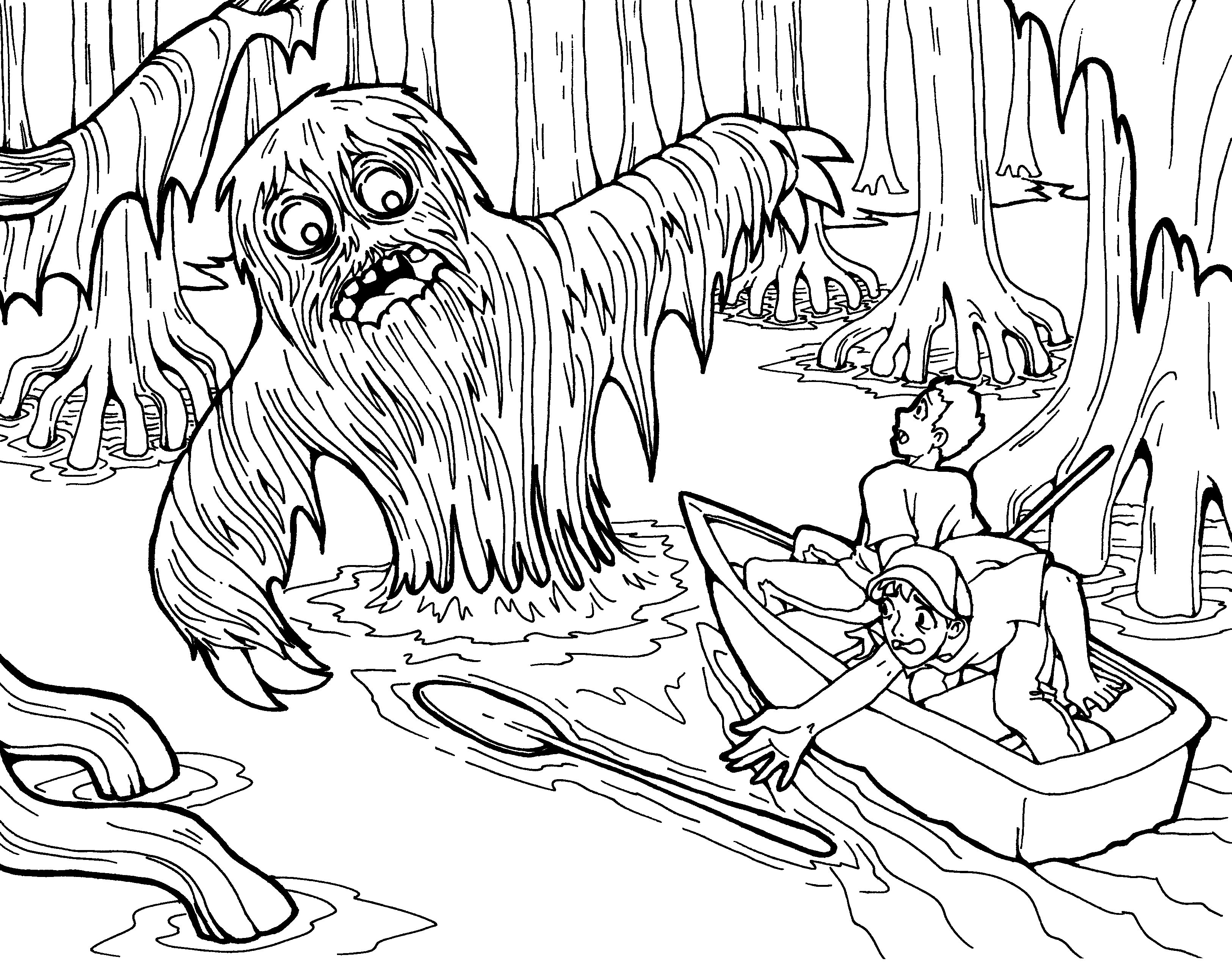 3250x2549 Free Swamp Monster Coloring Page Just For Halloween!! Enjoy!! Find