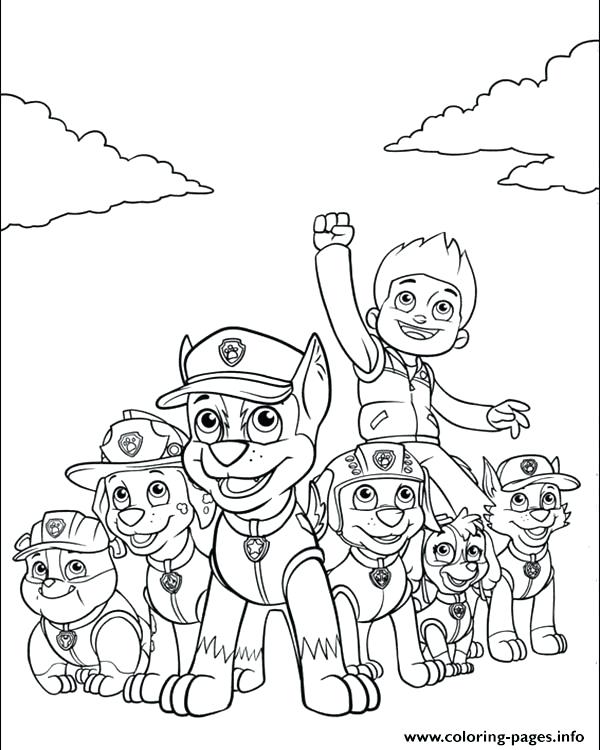 600x750 Team Coloring Pages Print Paw Patrol And His Powerful Team