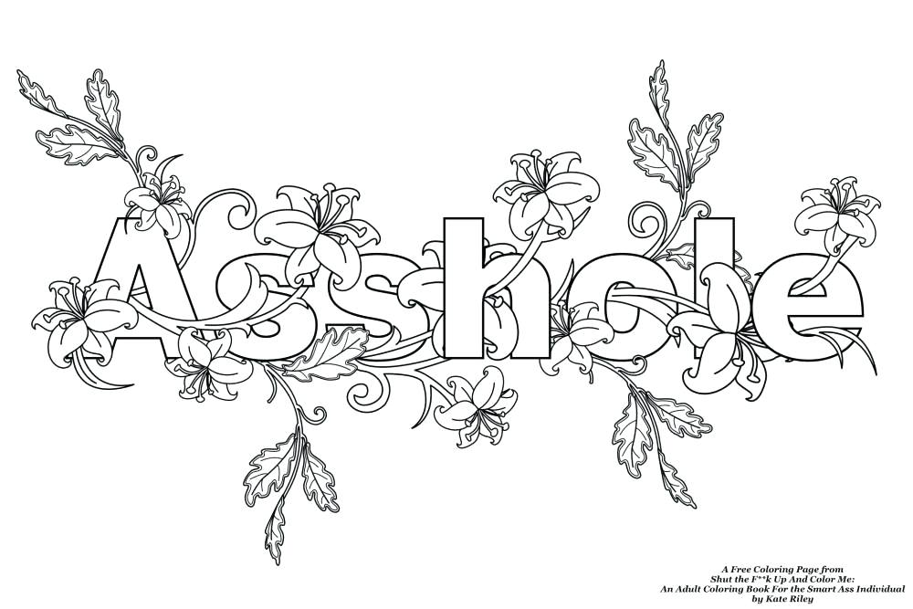 1000x667 Coloring Pages With Words Adult Coloring Pages Swear Words