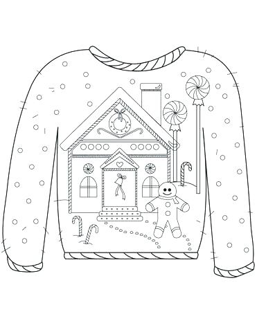 371x480 Gingerbread Coloring Page Sweater Coloring Page Ugly Sweater