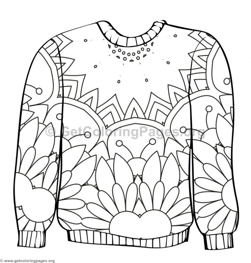 843x882 Ugly Sweater Coloring Pages