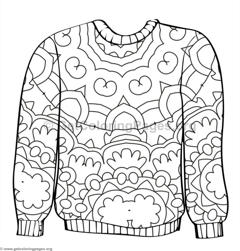 843x882 Ugly Sweater Coloring Pages