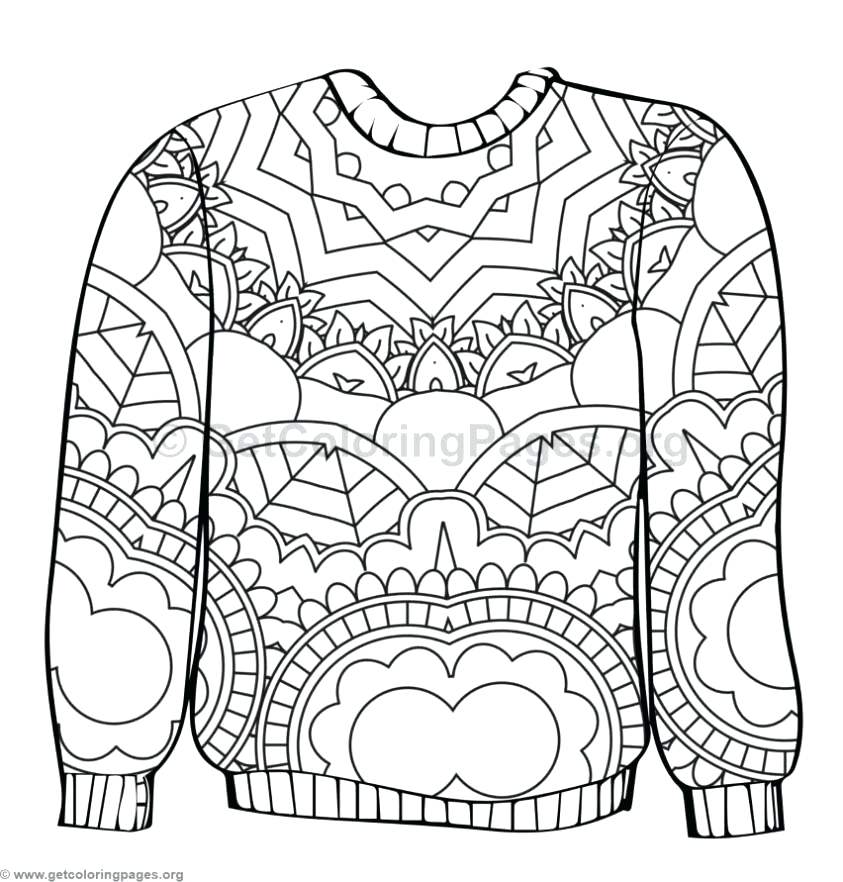 843x882 Sweater Coloring Page