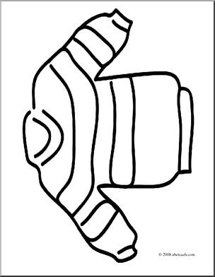 304x392 Clip Art Basic Words Sweater (Coloring Page) I