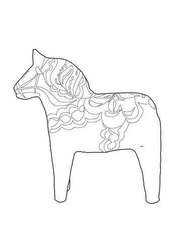 360x480 Swedish Dala Horse Coloring Page Sweden Category. Select