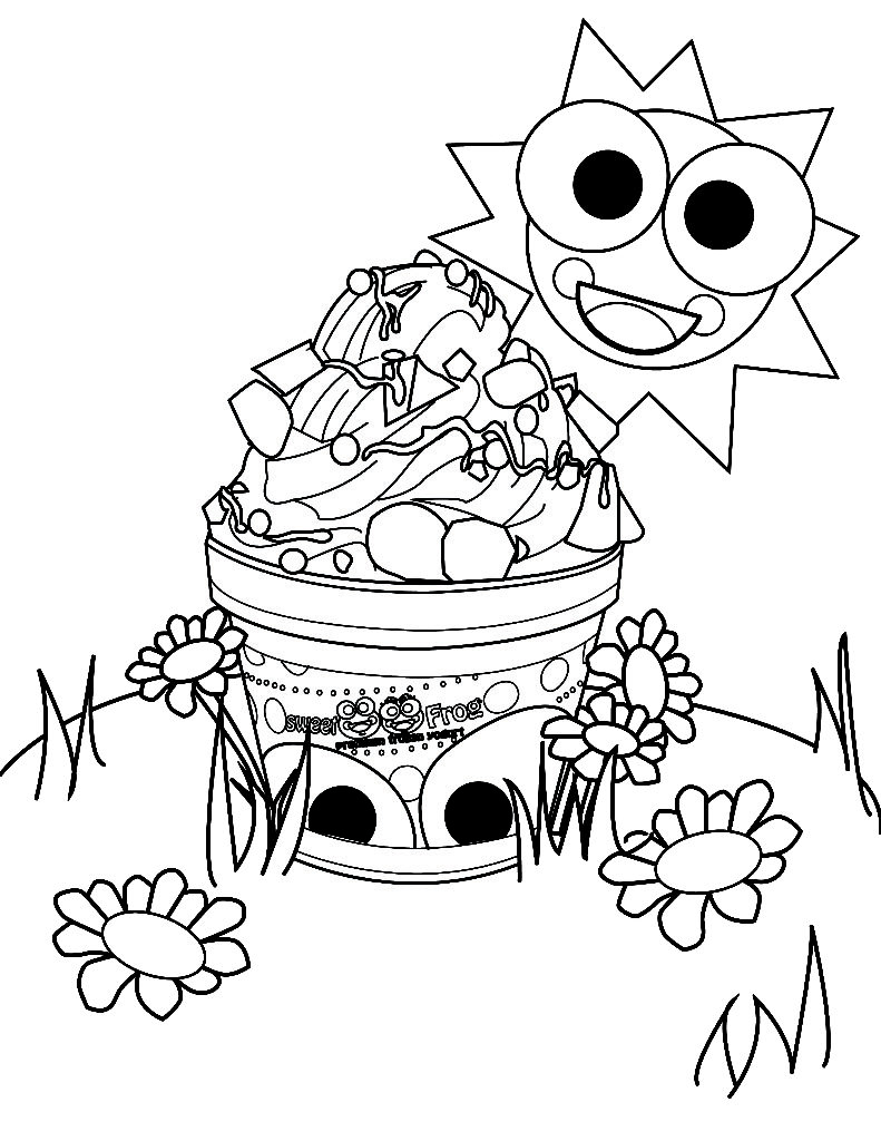 791x1024 Yogurt Coloring Page Sweetfrog Premium Frozen Get Bubbles