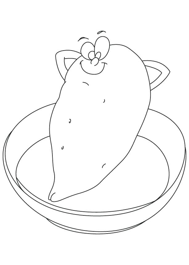 613x860 Potato Coloring Pages Sweet Potato In A Bowl Coloring Page Sweet