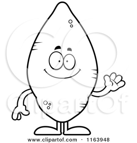 450x470 Cartoon Of A Waving Sweet Potato Mascot