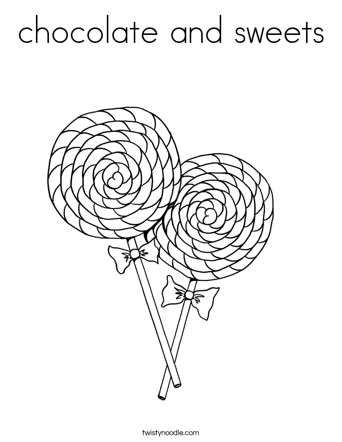 685x886 Chocolate And Sweets Coloring Page