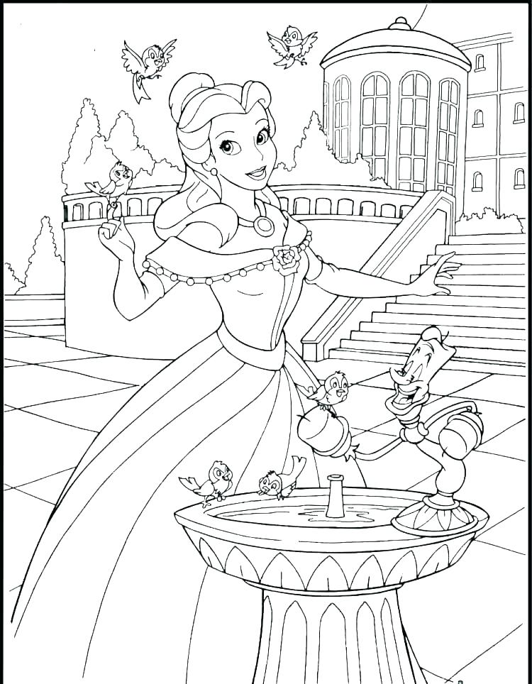 750x964 Belle Coloring Pages Princess Belle Coloring Pages To Print