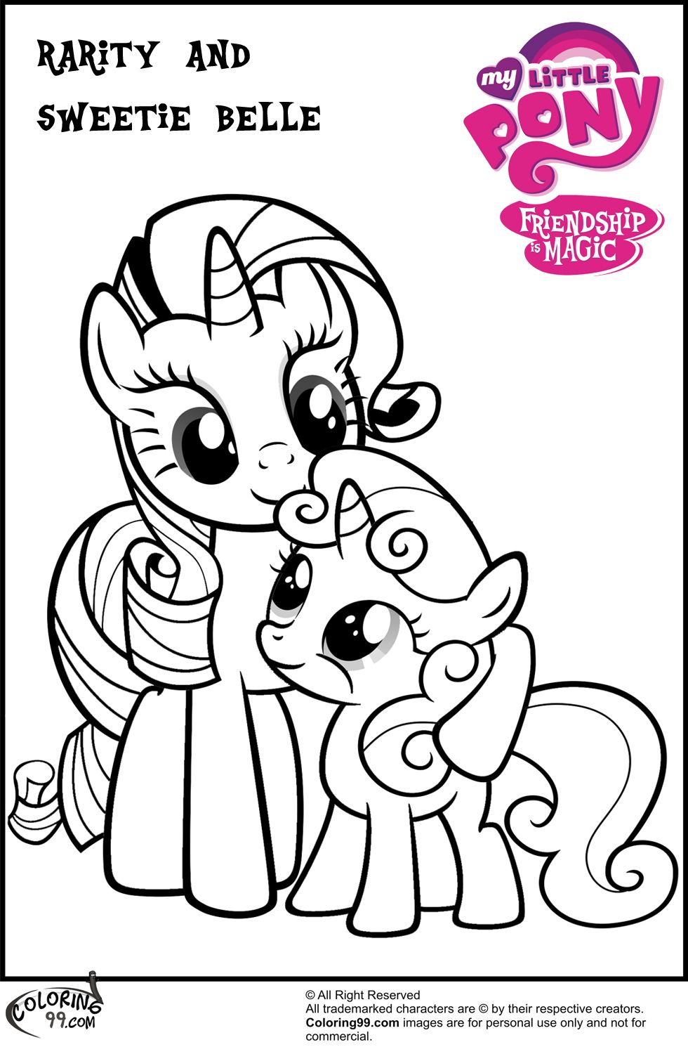 980x1500 Mlp Rarity And Sweetie Belle Coloring Pages.jpg