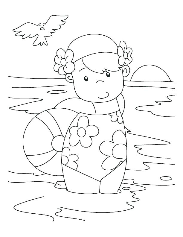 612x792 Swimming Coloring Pages Barbie Bathing Suit Coloring Pages