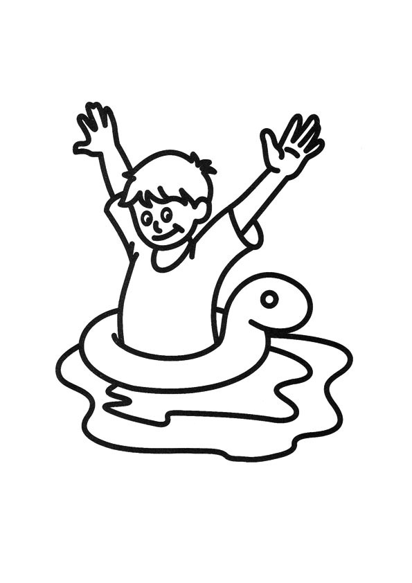 595x842 Boy Swimming Coloring Pages Little Boy 82 Characters Printable