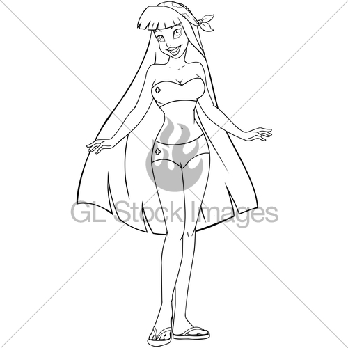 Swimsuit Coloring Page