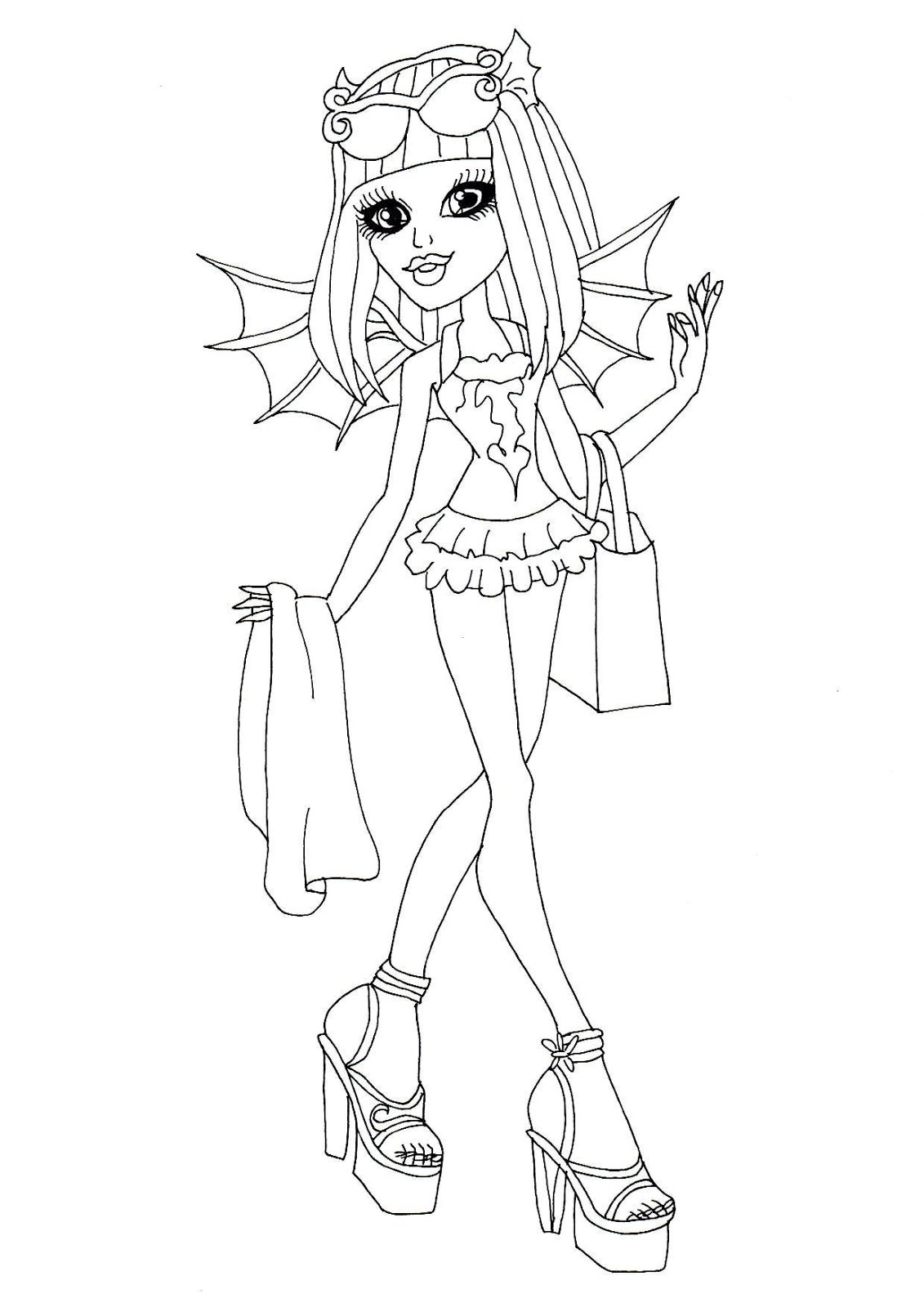 1131x1600 Free Printable Monster High Coloring Pages Rochelle Goyle Swim