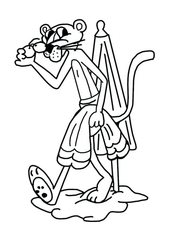 600x840 Pink Panther Is Going To Swim At Beach Coloring Pages Bulk Color