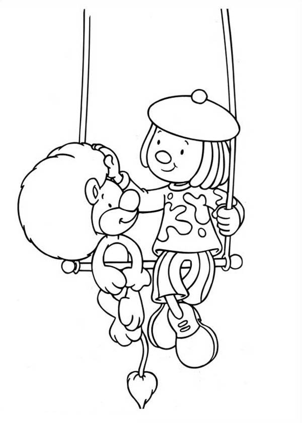 600x840 Jojo And Goliat Sitting On The Swing In Jojo's Circus Coloring