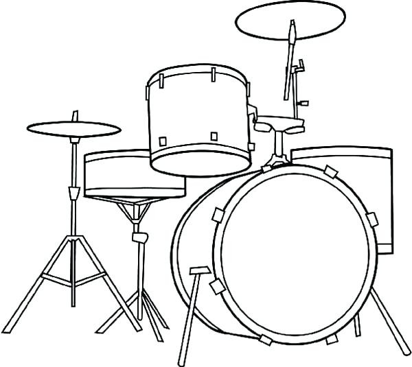 600x535 Drums Coloring Page Free Printable Pages 31366