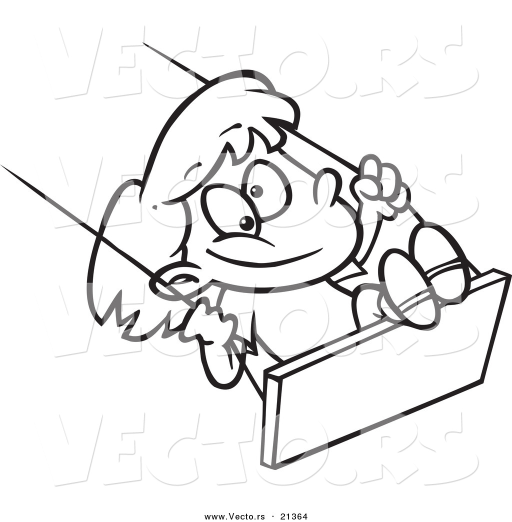 1024x1044 Secrets Swing Set Coloring Page Vector Of A Cartoon Girl Swinging