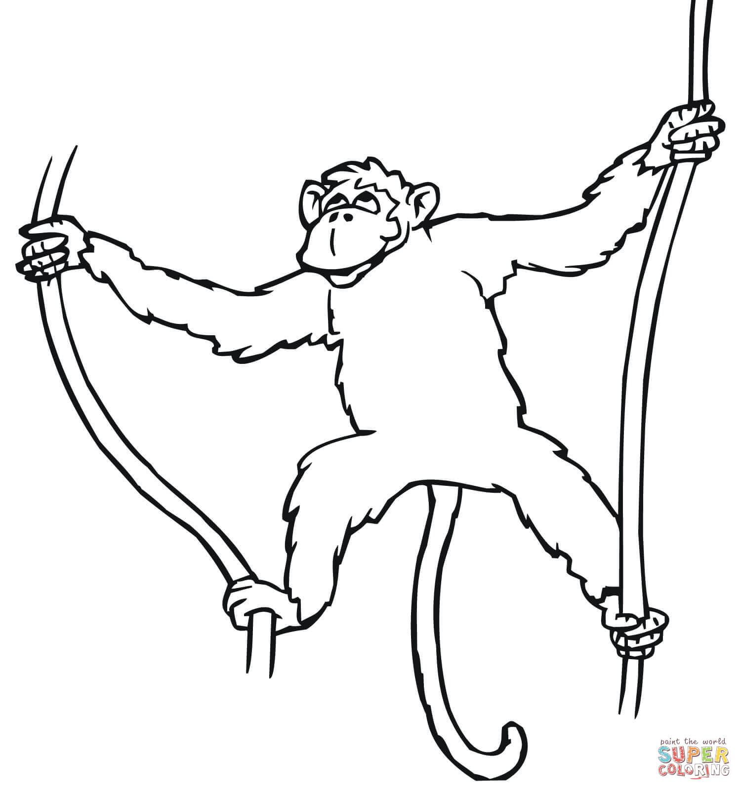 1500x1600 Howler Monkey Sitting On A Tree Coloring Page Printable Chimpanzee