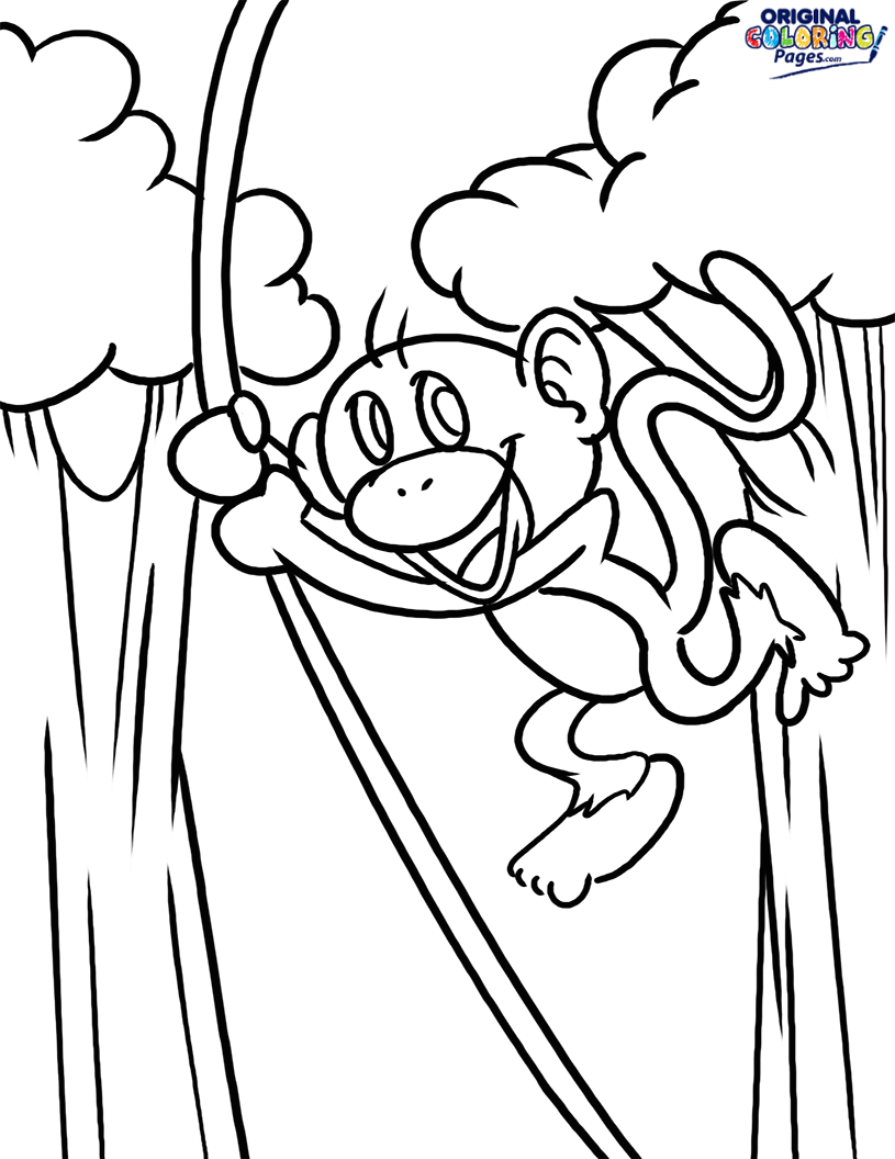 815x1056 Monkey Swinging From Trees Coloring Pages Coloring Pages