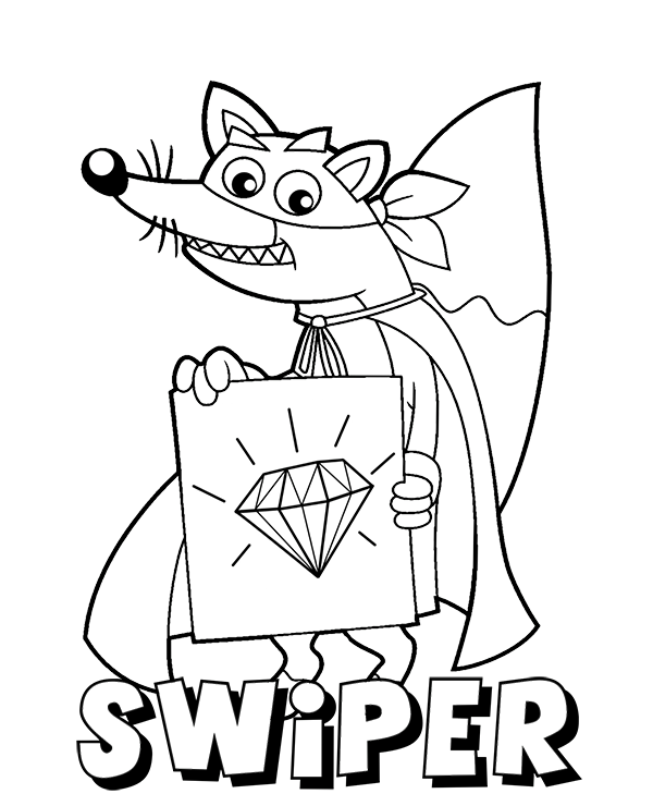 600x740 Fox Swiper Printable Coloring Page For Boys And Girls