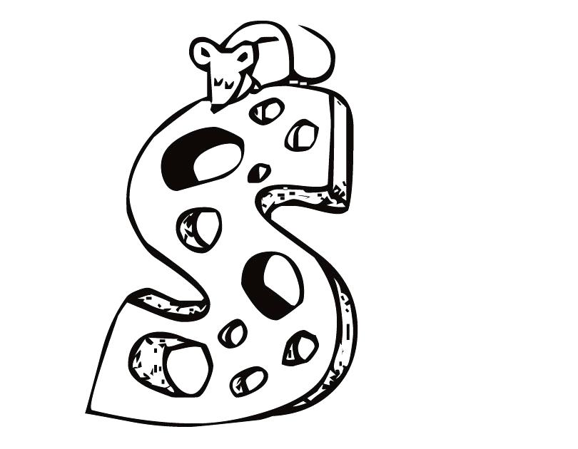 810x630 Letter S Cheese And Mouse Coloring Page Chuck E Cheese Colouring
