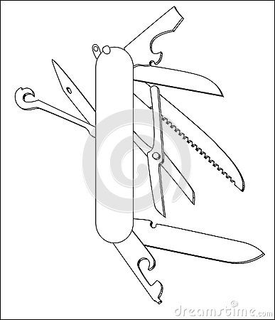 387x450 Swiss Army Knife Coloring Page Art Swiss Army