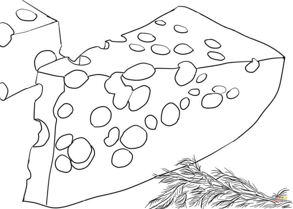1024x730 Swiss Fresh Cheese Coloring Page