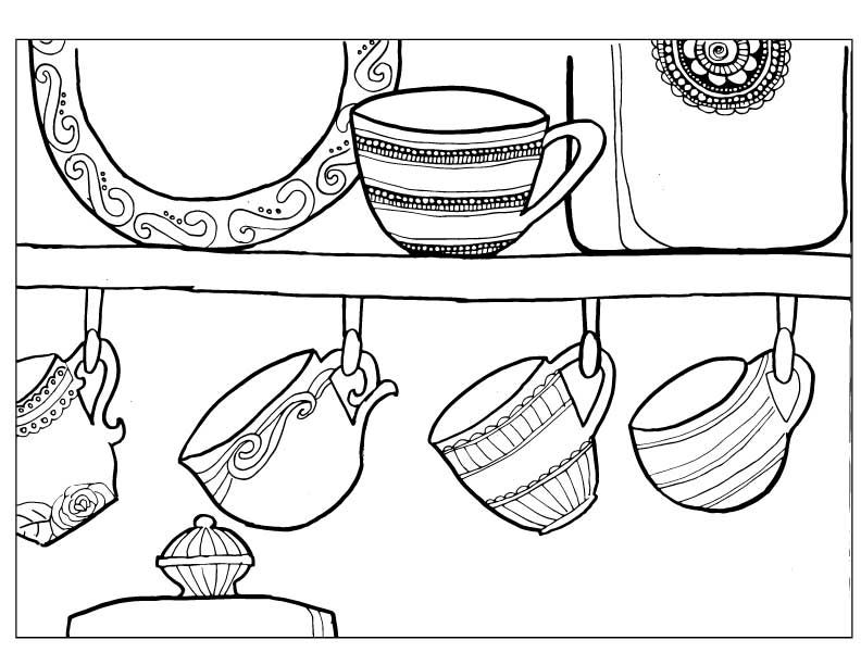 792x612 Tea Coloring Pages For Adults