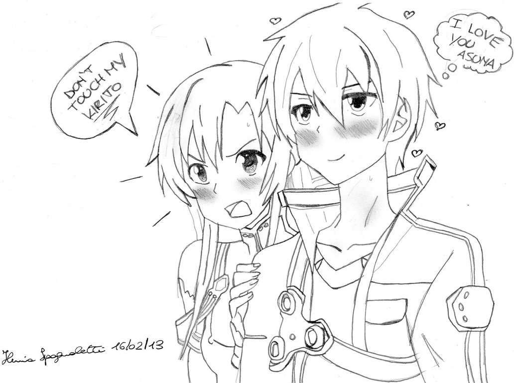 1038x770 Kirito Coloring Pages Sword Art Online Via Grig3 Org Inside