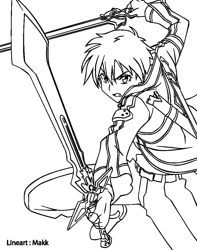 792x1008 Sword Art Online Kirito Drawing 14 Coloring Pages