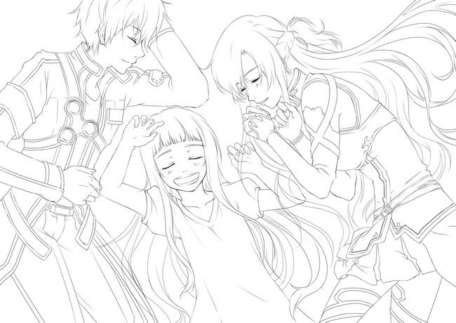 650x460 Kirito And Asuna Coloring Pages