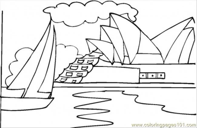 650x422 Sydney Opera House Colouring~buildings~houses