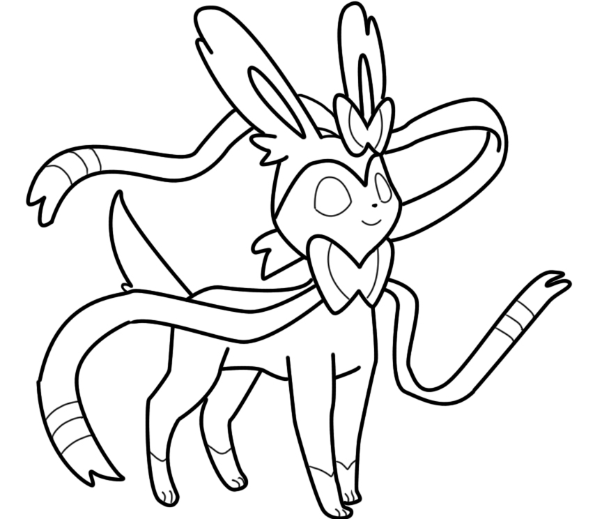 864x744 Sylveon Coloring Page 2 By Bellatrixie White
