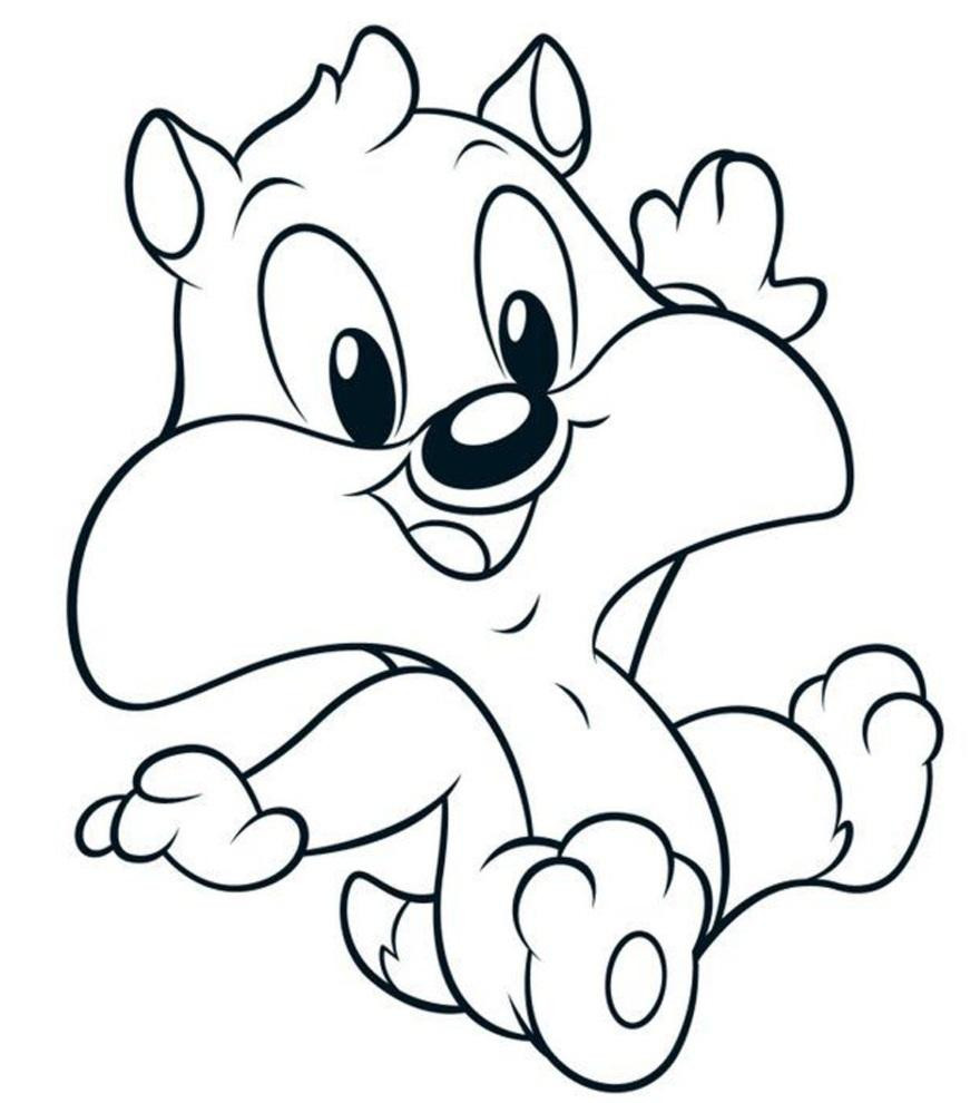 880x990 Sylvester Coloring Page Free Printable Pages Exceptional Baby
