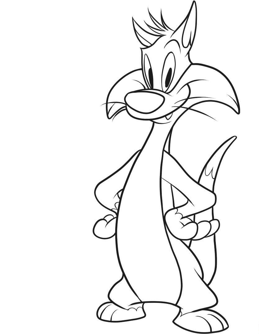 834x1073 Cartoon Coloring, Cartoon Looney Tunes Sylvester Coloring Pages