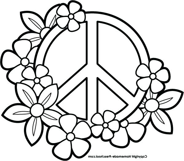 599x522 Peace Signs Coloring Pages Peace Sign Coloring Page Peace Symbol