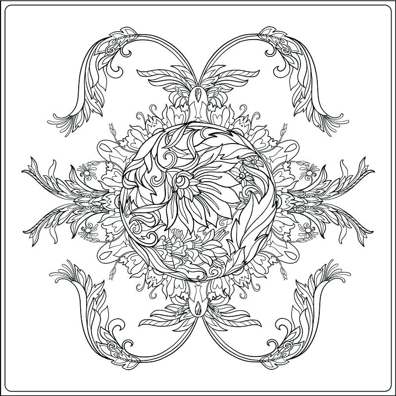800x800 Symmetry Coloring Pages Decorative Symmetry Arabesque Coloring