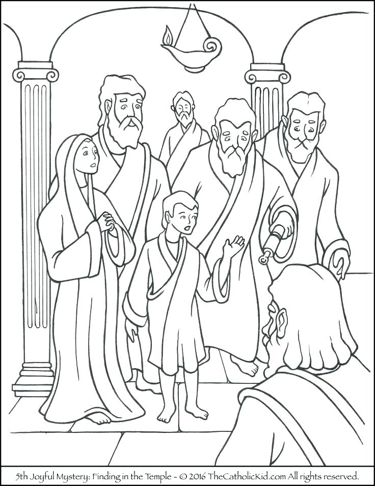 736x952 Boy Jesus In The Temple Coloring Page Peaceful Design Girl And Boy