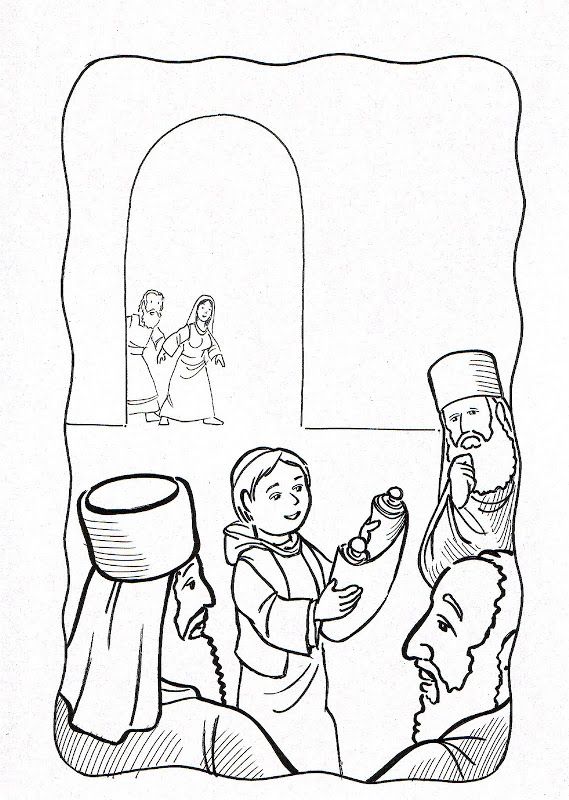 569x800 Boy Jesus In The Temple Coloring Page Publicado Por Edward En 22