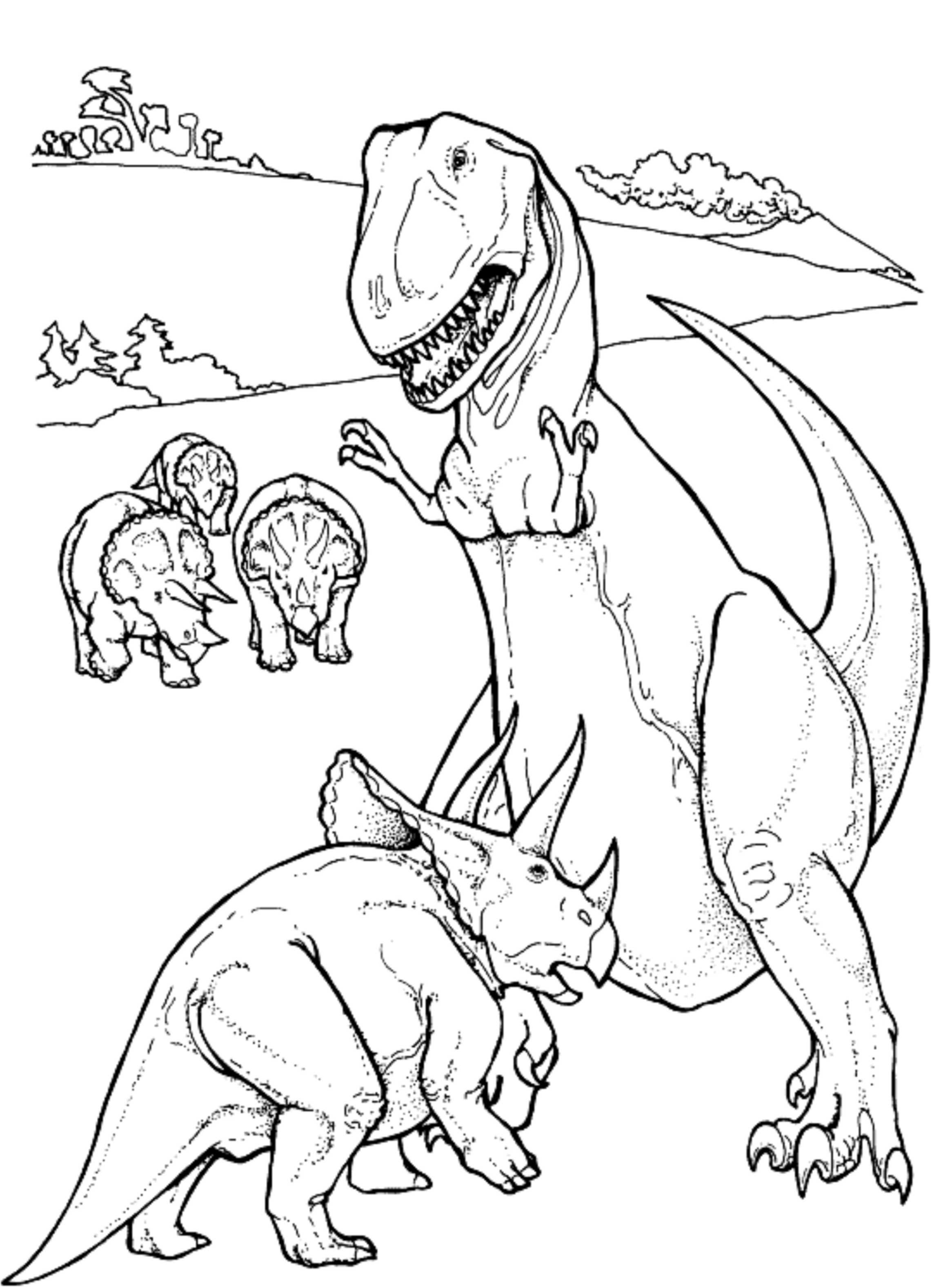 2283x3154 Triceratop Vs T Rex Dinosaur Coloring Pages Kids Colouring Pages