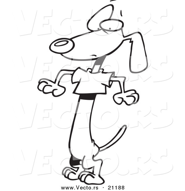 600x620 Vector Of A Cartoon Wiener Dog Wearing A Short T Shirt