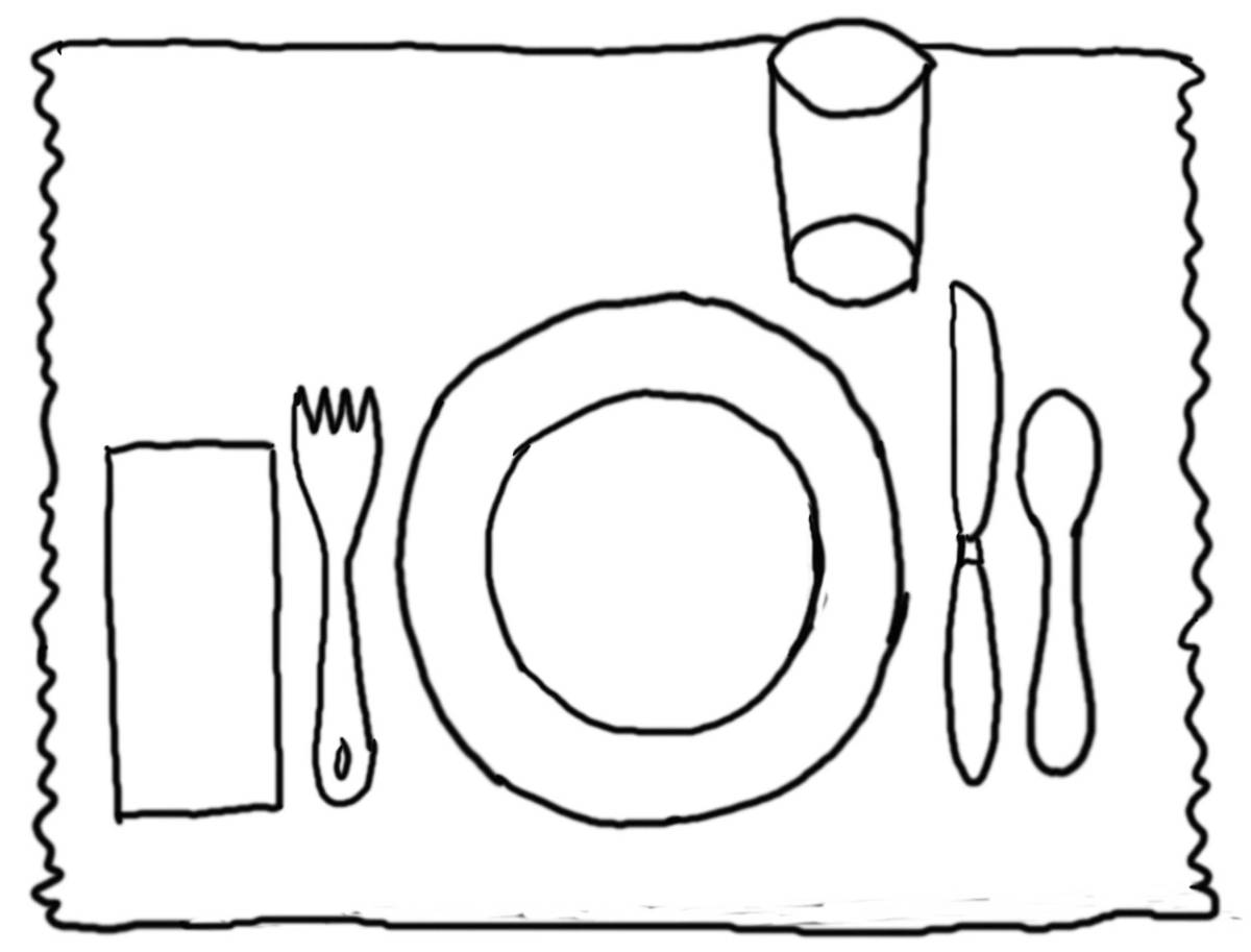 1200x913 Good Table Manners Clipart Black And White