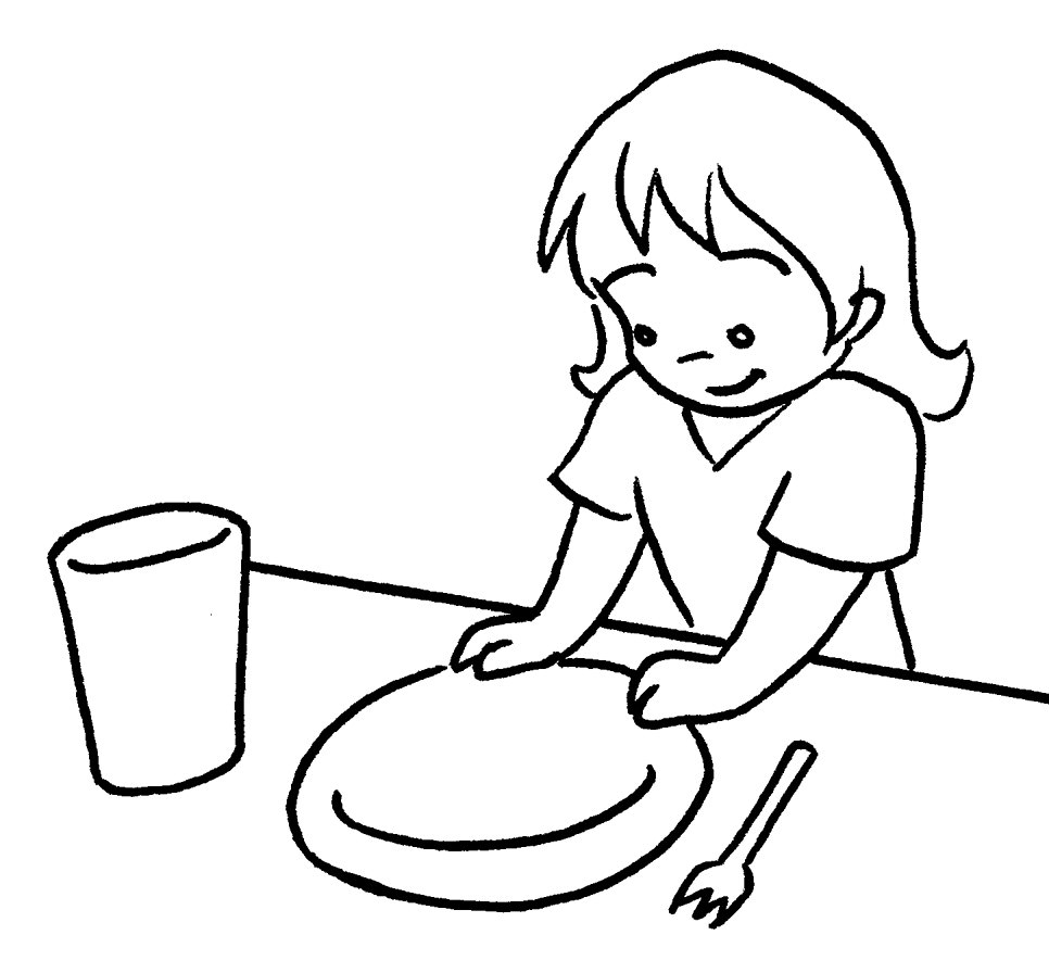 966x896 Table Setting Coloring Pages
