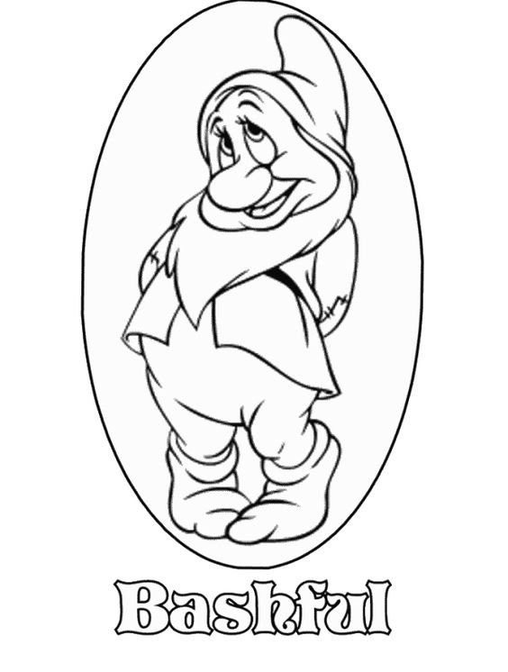 564x746 Dwarf Coloring Page Unique Diy Bashful Vinyl Decal 7 Dwarfs Snow