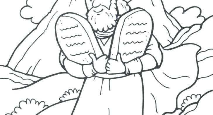728x393 10 Commandments Coloring Page Ten Commandments Tablet Coloring