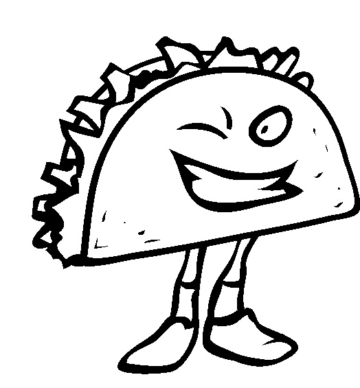 524x565 Junk Food Taco Coloring Pages Coloring Junk Food